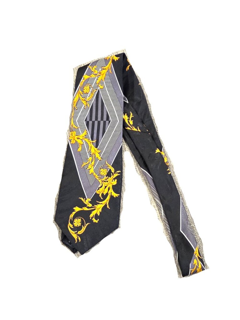 Pagliano Men's Neck Tie 60" Black Gold Floral Office Work Church Dress F